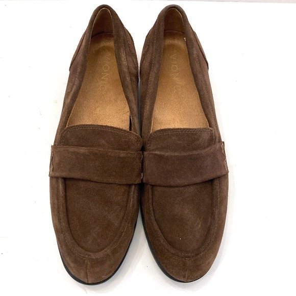 Vionic Shoes - Vionic Cleo Loafer Brown Suede Chunky Sole Womens 9 W WIDE EU 40